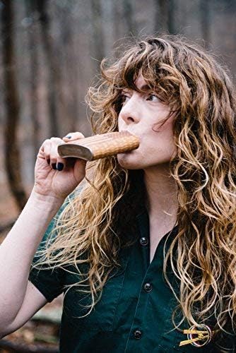 WUDN 6 oz. Wooden Hip Flask - Stainless Steel Body, Real American Flag