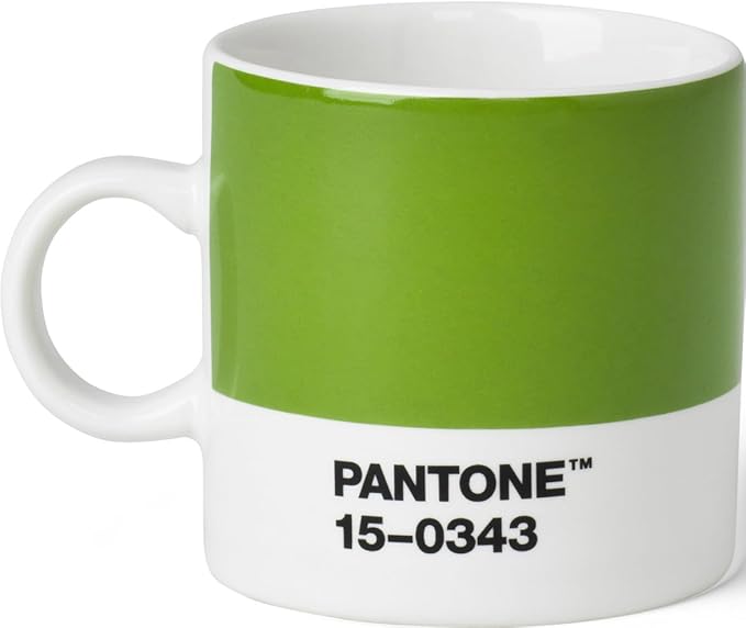 Copenhagen Design PANTONE Ceramic Espresso Cup wih handle - Demitasse - 4oz cup, Greenery