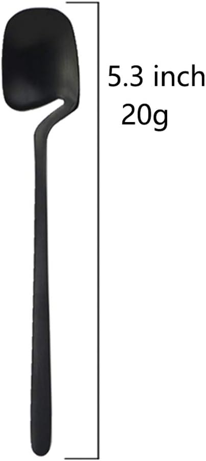 JASHII Honey Jam Spoon, Stainless Steel Mini Coffee Spoon, Teaspoon, 6-piece (Matte Black)