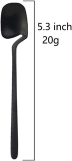 JASHII Honey Jam Spoon, Stainless Steel Mini Coffee Spoon, Teaspoon, 6-piece (Matte Black)