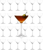 LEMONSODA Hand Blown Classic Martini Glasses Manhattan, Cosmopolitan, Espresso Martini, Lemon Drop, Dirty Martini - Inspired by 1930's-50's Cocktail Culture - 6oz/10oz (Set of 24, 10oz) (2270)