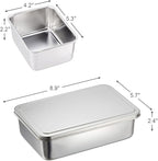 TIKUSAN Stainless Steel Seasoning Container Yakumi Pan Spice Storage Box Tray with Lid Medium Size Made in Japan (2 Containers)