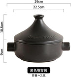 Tagine Moroccan Pot 2.5l Tajine Cooking, Enameled Ceramic Lid Dish Large Capacity, Cone Shaped Lid, Cookware Gift (Black)