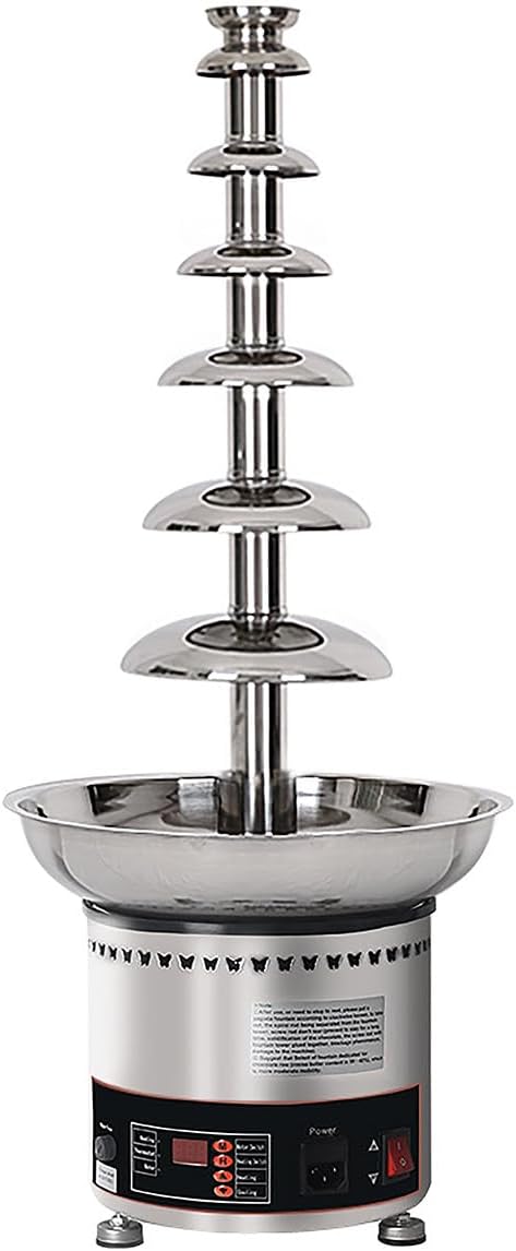 Chocolate Fountain 110V Electric 7-Tiers Larger Digital Chocolate Fountain Melting Machine Heating Fondue Fountain,8kg of chocolate