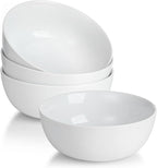 Miicol 6 Inch Ceramic Cereal Bowl, 20 oz White Small Bowls Set of 4, Tableware Suitable for Soup and Rice, Microwave and Dishwasher Safe