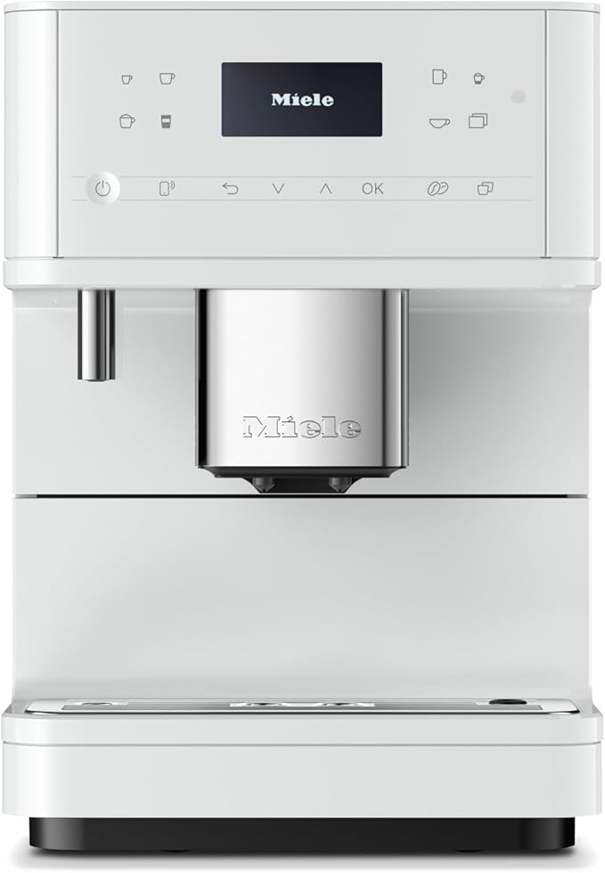 Miele CM 6160 MilkPerfection Automatic Coffee Machine - OneTouch for Two, AromaticSystem, 4 individual profiles, DoubleShot, WiFi-compatible, LED lighting, easy cleaning, in Lotus White