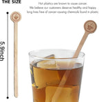 Coffee Stirrers Stir Sticks Wooden Beverage Mixer with Round Ends,Disposable Environmentally Friendly Biodegradable Cafe Grade Beverage Stir Sticks for 6 Inch Coffee Milk Cocktail Tea (100)