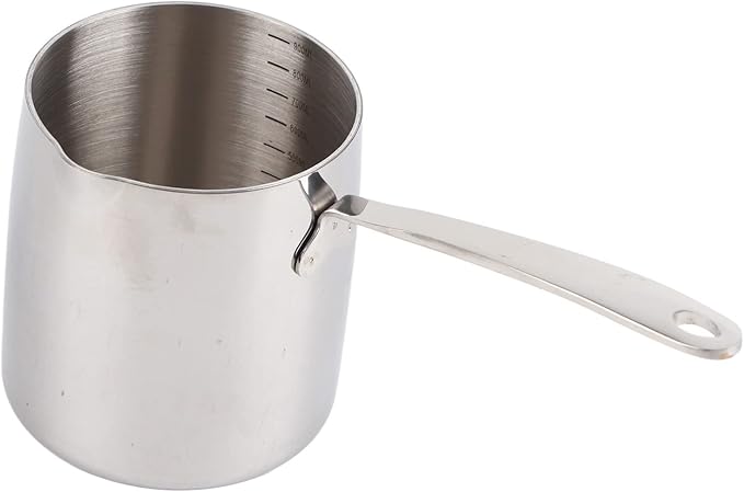 Butter Warmer Pot Quick Heat Conduction Three Layer Stainless Steel Butter Warmer with Accurate Scale Holes (900ML)