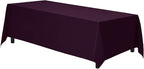 Gee Di Moda Rectangle Tablecloth - 70 x 120 Inch Eggplant - Heavy Duty Washable Polyester - For 6 or 8 Foot Rectangular Table