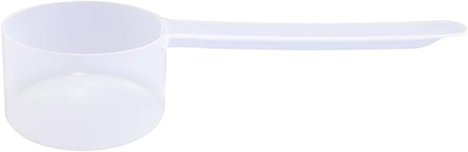 Plastic Measuring Scoop, (43 cc | 1.5 Oz. | 43 mL) Long Handle Spoons for Powders, Granules, Coffee, Pet Food, Baking Supplies, Protein and Other Dry Goods, BPA Free (Set of 100)