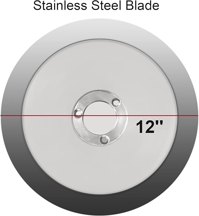 12" Chrome-plated Carbon Steel Blade Electric Deli Meat Cheese Food Ham Slicer Commercial and for Home use 250W Zica [ETL]