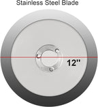 12" Chrome-plated Carbon Steel Blade Electric Deli Meat Cheese Food Ham Slicer Commercial and for Home use 250W Zica [ETL]