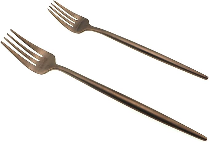 JASHII 18/10 Stainless Steel 5-Piece Matte Rose Gold Flatware Set,Dinner Knife Fork Salad Fork Dessert Spoon, Service for 1, Luxury Silverware Cutlery Utensil Sets