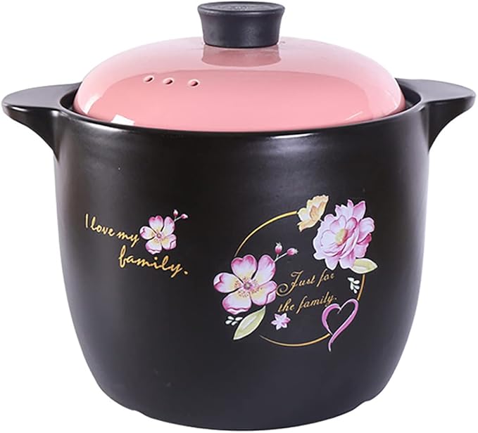 Ceramic Casserole Dish, Clay Pot, Ceramic Casserole Dish with Lid Clay Pot Round Ceramic Cookware, Dutch Oven Ceramic Pot Clay Pot For Cooking - Durable, Multi-purpose,Easy To Clean, Non-stick