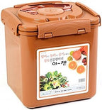 e-jen Premium Kimchi, Sauerkraut Container Probiotic Fermentation with Inner Vacuum Lid (Earthenware Brown, 1.6 gal/ 6.4L)