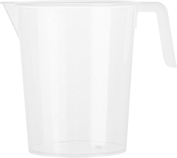 Restaurantware Measuring Cups, 2 Quarts Pack of 10 Conical Spout Liquid Measuring Cups Embossed Ml and Oz Graduations, Clear Plastic Scaling Vessel with Handle, For Cooking, Baking, For Oil, Flour