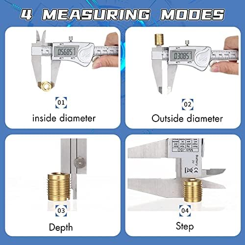Electronic Digital Caliper, inch/Millimeter/Fraction Conversion,LCD Screen displays 0-6" Caliper Measuring Tool, Automatic Shutdown, Suitable for DIY/Jewelry Measurement