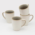 Sango Resona Moss Green Stoneware Mugs (Set of 4) – 12 fl. oz, Durable Stoneware with Reactive Glaze, Delicate Gray-Green Interior, Microwave & Dishwasher Safe, for Everyday Dining & Entertainment