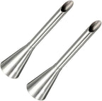2pcs Cream Icing Piping Nozzle Tip Stainless Steel Pastry Cupcake Cake Decorating Tips Puff Nozzle Tip Pastry Tool