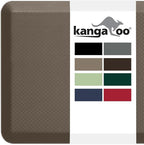 KANGAROO Thick Ergonomic Anti Fatigue Mats for Kitchen Floor, 39x20, Cushioned Standing Office Desk Mat, Waterproof Scratch Resistant Topside, Supportive All Day Comfort Padded Foam Rugs, Cappuccino