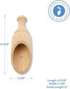 Mini Wooden Scoops 3-3/4 Inches Long, 50 Unfinished Mini Scoops for Jars, Bath Salts, Body Scrubs, Salt & Spice Containers, by Woodpeckers