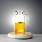 42OZ Glass Pitcher with Lid and Spout, Water Jug, 1250ml Carafe for Hot/Cold Water, Juice and Homemade Beverage, Large Iced Tea Pitcher for Coffee
