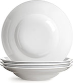 Large Pasta Bowls, 50 Ounces Big Salad Bowls, 10.7 inch White Soup Bowls, Ceramic Serving Bowl Set of 4, Wide and Shallow Bowls Set, Microwave and Dishwasher Safe