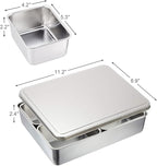 TIKUSAN Stainless Steel Seasoning Container Yakumi Pan Spice Storage Box Tray with Lid Medium Size Made in Japan (4 Containers (Square))