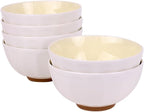6-Piece Pasta Bowls 24 oz, Yellow Porcelain 6 inch, Microwave Oven Dishwasher Safe Scratch Resistant