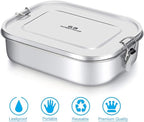 G.a HOMEFAVOR Stainless Steel Bento Lunch Box - Leak-Proof Metal Bento Box, Large Food Container with Lock Clips, Snack Container, Dishwasher Safe, 1400 ml/47 oz