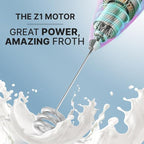 Zulay Kitchen Milk Frother with Patented Tornado Triple Whisk – Handheld Foam Maker for Coffee, Lattes, Matcha & Hot Chocolate – Rich, Creamy Froth in Seconds -