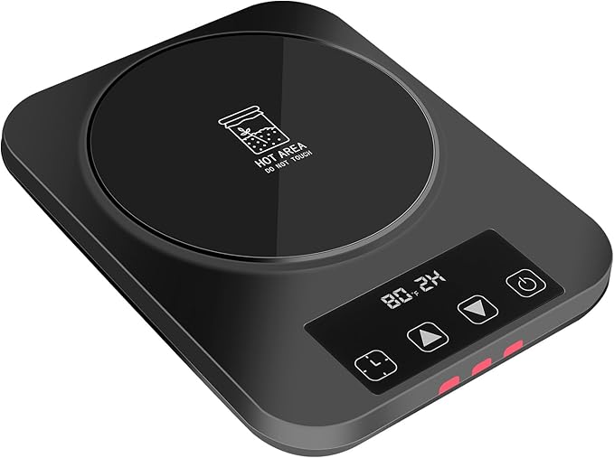 Sourdough Starter Warmer– Precise 1°F Thermostat Control (70–100°F), Auto On/Off, 12-Hour Timer, Fits Jars Up to 40oz, Ideal for Home Baking and Fermentation(Black)