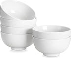 MALACASA 26 oz Porcelain Soup Bowls, White Ceramic Cereal Bowls for Kitchen 6 inch Bowls Set of 6 for Oatmeal Salad Fruit Rice Dishwasher and Microwave Safe, Series Regular