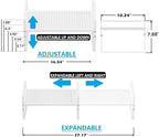 Expandable Spice Rack, Stackable Metal Pantry Storage Shelves Stand, Adjustable Height Cabinet Shelf Organizer Racks(3PACKS/WHITE,LARGE)