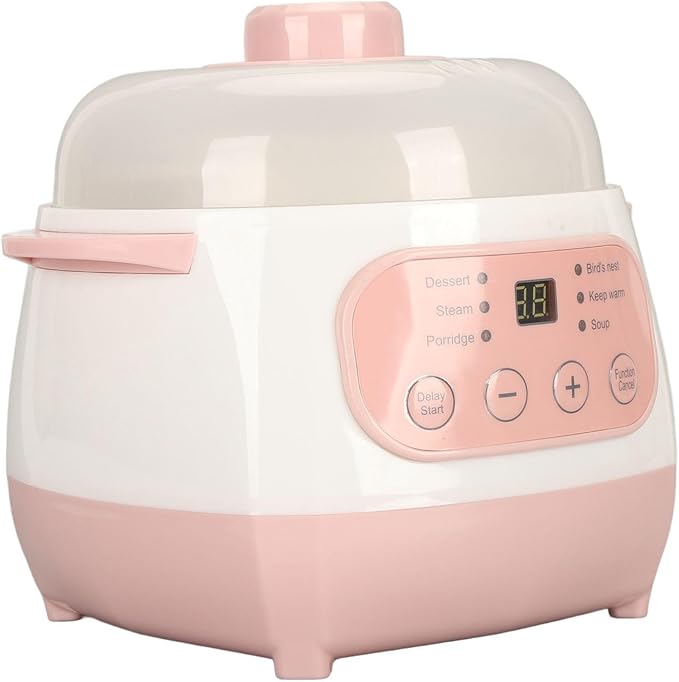 Mini Ceramic Stew Cooker With 1l Capacity And Antidry Burn Function, Electric Slow Cookers For Small Kitchen, Electric Stewing Pan Appointment Timing Sputum Stewed Automatic Boiled Porridge Soup Pot