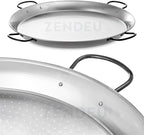 Paella Pan 24 inch - Carbon Steel Paella Pan, Made in Spain - Polished Steel, 24 in - 60 cm (20 Servings) Cook your own Spanish Paella