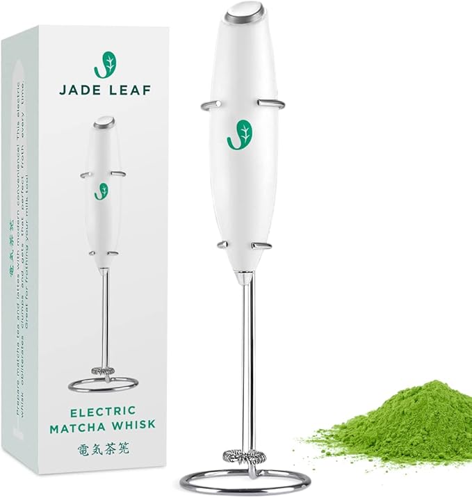 Jade Leaf Matcha - Electric Matcha Whisk & Milk Frother - Barista Style Preparation for Foamy Green Tea & Lattes - Great Gift idea