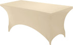 Utopia Kitchen 6FT Spandex Tablecloth [1 Pack, Champagne] 200 GSM Stretch, Fitted, Washable and Wrinkle Resistant Table Cloth Rectangle Cover for Trade Shows, Wedding, Parties [72Lx30Wx30H Inch]