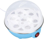 Chicken Egg Cooker Make Up to 7 Large Boiled Eggs Anti Dry Burning Automatic Power Off Egg Poacher with Heating Plate for Hard, Soft & Poached Eggs(Blue)