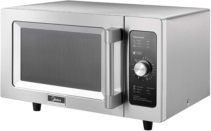 Midea Equipment 1025F0A Countertop Commercial Microwave Oven with Dial, 1000W, Stainless Steel.9 CuFt