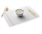 PIGCHCY Placemats Set of 8, Luxurious Elegant Placemats Non-Slip Washable Durable Table Mats for Home/Dining Room Decoration (White)