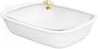 12" x 8" Ceramic Casserole Baking Dish With Glass cover, Lasagna Pan Deep for Oven, 2.2 Quarts Baking Pan with Handles, Oven Safe&Durable Bakeware for Home Decor