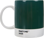 Pantone by Copenhagen Design - Large ceramic coffee mug with handle - Colorful Porcelain coffee mug/cup, 12 oz Dark Green 3435