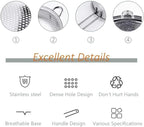 Stainless Steel Basin Colander with Handle Kitchen Strainer, Resting Feet and Colander to Strain, Rinse, Fry, Steam or Cook Vegetables & Pasta & Wash fruits
