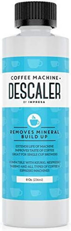 IMPRESA Coffee Machine Descaler (2 Uses Per Bottle) - Made in the USA - Universal Descaling Solution, Compatible with Nespresso, Delonghi and All Single Use Coffee and Espresso Machines