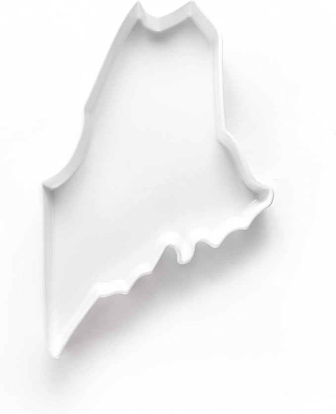 Maine Shaped Baking Dish, Serving Platter or Decorative Tray Charming Porcelain Bakeware Oven Microwave and Dishwasher Safe