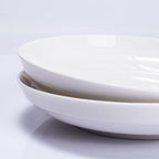 Set of 6 Dinner Plates 8 Inch, White Porcelain Plates, Microwave Oven Dishwasher Safe Scratch Resistant