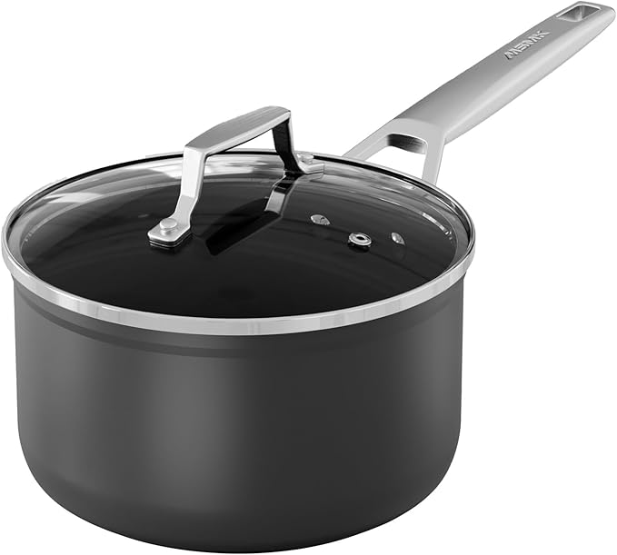 MSMK 2.5 Quart Sauce Pan with lid, Stay-Cool Handle, Burnt also Nonstick, Scratch-resistant, Induction Cooking Pot