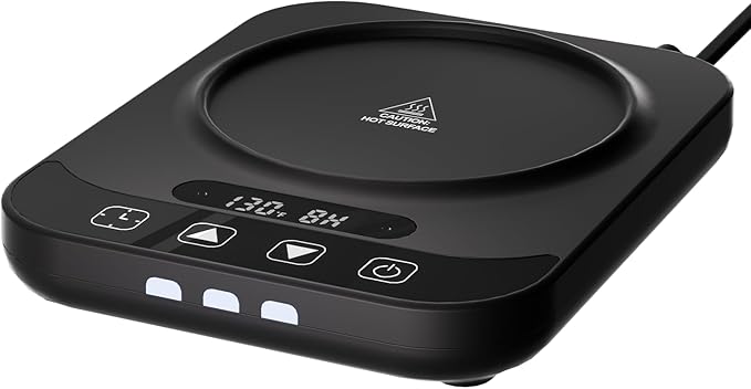 Mug Warmer with Smart Mug Warmer for Coffee/Tea, Auto Shut-Off, 9-Temp Settings & Timer, Candle Warmer Plate, Digital Touch Display
