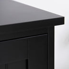 HOMCOM 48.5" Kitchen Pantry Cabinet with 2 Adjustable Shelves and 4 Beadboard Doors, Compact Farmhouse Kitchen Storage Cabinet for Dining Room, Black